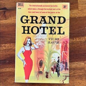 GRAND HOTEL by Vicki Baum Dell Vtg PB Book 1958 1st Dell Printing 50s MCM